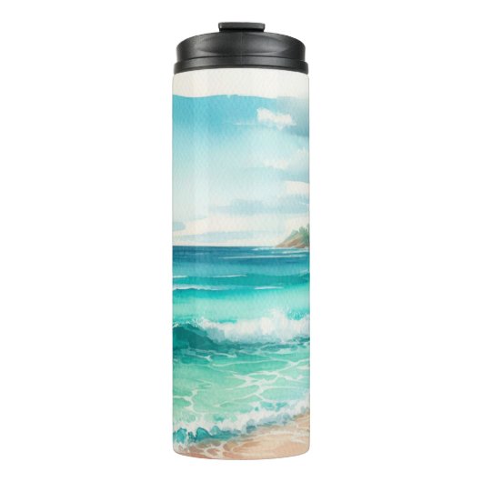 Kust tropisch strand thermosbeker (Voorkant)