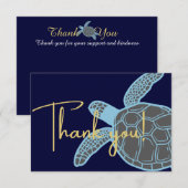 Kust tropische Navy Blue Zeeschildpad Bedankkaart (Voorkant / Achterkant)