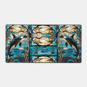 Kust Tropische Orka Zwart Blauw en Goud Bureaumat (Voorkant)