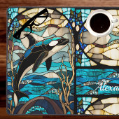 Kust Tropische Orka Zwart Blauw en Goud Bureaumat