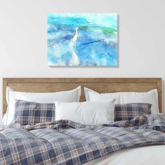 Kust Tropische strand oceaan golven witte gret Canvas Afdruk (Insitu (Slaapkamer))