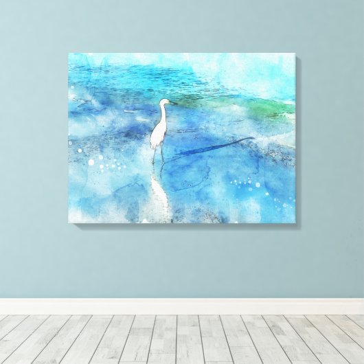 Kust Tropische strand oceaan golven witte gret Canvas Afdruk (Insitu (Houten vloer))