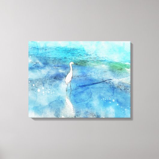 Kust Tropische strand oceaan golven witte gret Canvas Afdruk (Voorkant)