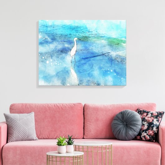 Kust Tropische strand oceaan golven witte gret Canvas Afdruk (Insitu (Woonkamer))