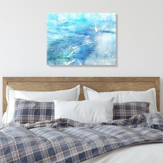 Kust Tropische strand oceaan golven witte gret Canvas Afdruk (Insitu (Slaapkamer))