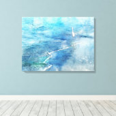 Kust Tropische strand oceaan golven witte gret Canvas Afdruk (Insitu (Houten vloer))