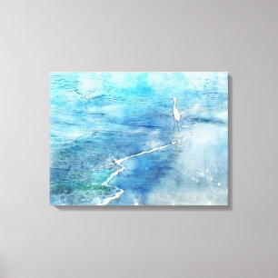 Kust Tropische strand oceaan golven witte gret Canvas Afdruk