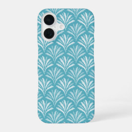 Kust Turquoise Blau Bloemrijke Schelp Kunst iPhone 16 Hoesje