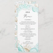 kust turquoise bruiloft diner Menu Kaart (Voorkant / Achterkant)