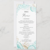 kust turquoise bruiloft diner Menu Kaart (Voorkant)