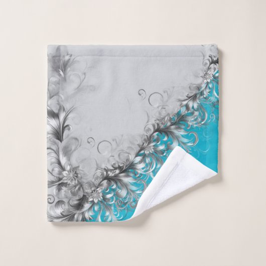 Kust Turquoise Grijs Handdoekenset Bad Handdoek (Wasdoekje)