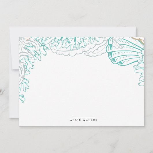 kust turquoise Stationery Note Kaart Notitiekaartje (Voorkant)