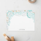 kust turquoise Stationery Note Kaart Notitiekaartje (Voorkant / Achterkant in situ)