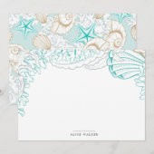 kust turquoise Stationery Note Kaart Notitiekaartje (Voorkant / Achterkant)