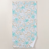 kust turquoise zandstrand Monogram Strandlaken (Voorkant)