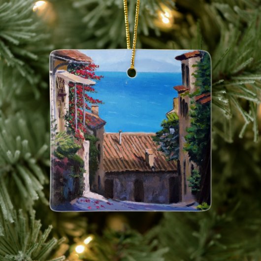 Kust Tuscane Street View Keramisch Ornament (Boom)
