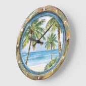 Kust Uitzicht" - Nautisch raam Beach Scene Grote Klok (Hoek)