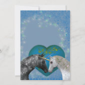 Kust Unicorns Heart Vrijgezellenfeest Invite Kaart (Achterkant)