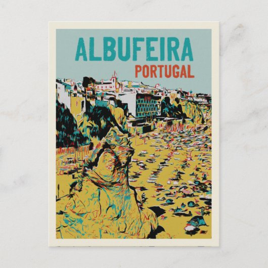 kust van Albufeira Algarve Lagos Portugal Briefkaart (Voorkant)