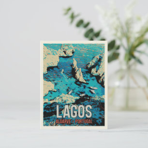 kust van Algarve Lagos Portugal Briefkaart