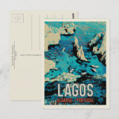 kust van Algarve Lagos Portugal Briefkaart (Voorkant / Achterkant)