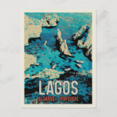 kust van Algarve Lagos Portugal Briefkaart (Voorkant)