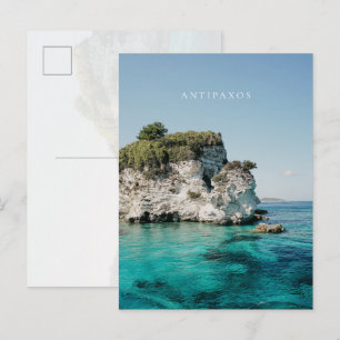 Kust van Antipaxos, bij Paralia Voutoumi, Griekenl Briefkaart