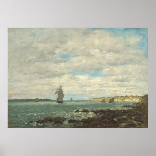 Kust van Bretagne - Eugène Boudin Fine Art Poster