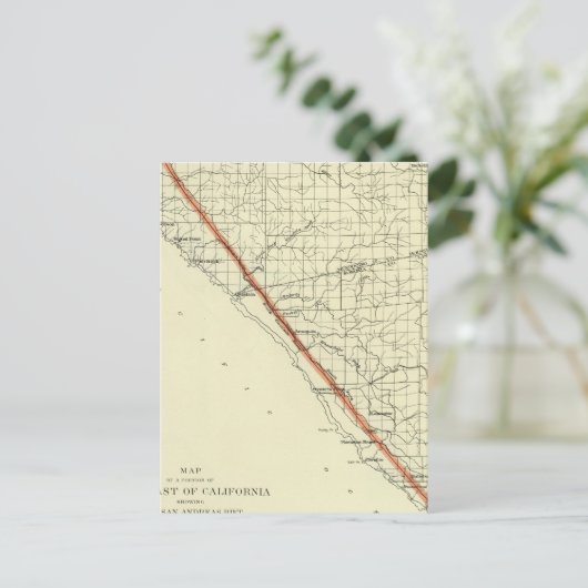 Kust van Californië met San Andreas Rift Briefkaart (Staand voorkant)