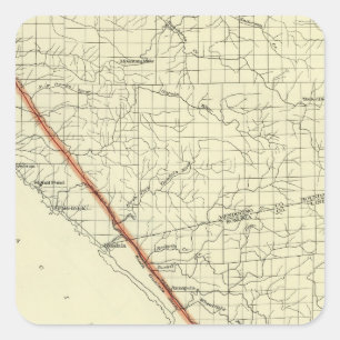 Kust van Californië met San Andreas Rift Vierkante Sticker