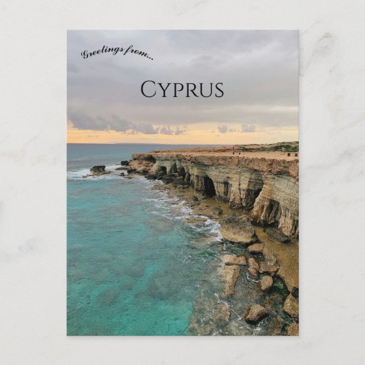Kust van Cyprus Briefkaart (Voorkant)