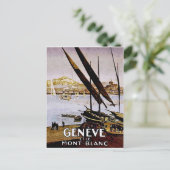 Kust van een meer van Genève, Zwitserland Briefkaart (Staand voorkant)
