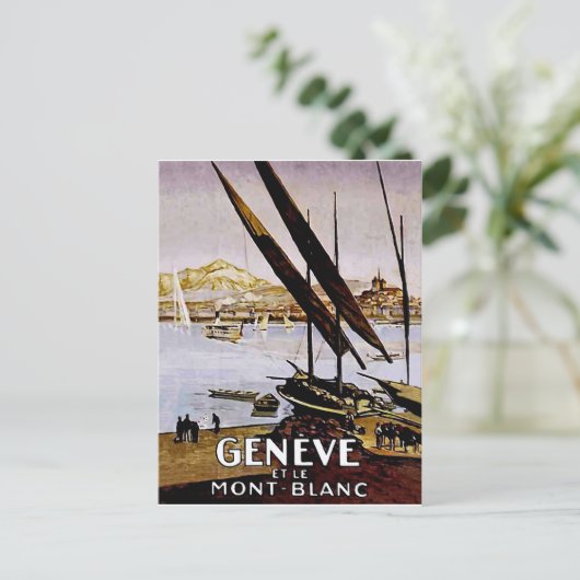 Kust van een meer van Genève, Zwitserland Briefkaart (Staand voorkant)