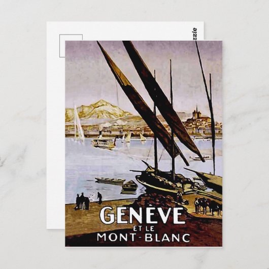 Kust van een meer van Genève, Zwitserland Briefkaart (Voorkant / Achterkant)