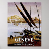 Kust van een meer van Genève, Zwitserland Poster (Voorkant)