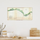 kust van Florida Panhandle Map Poster (Keuken)