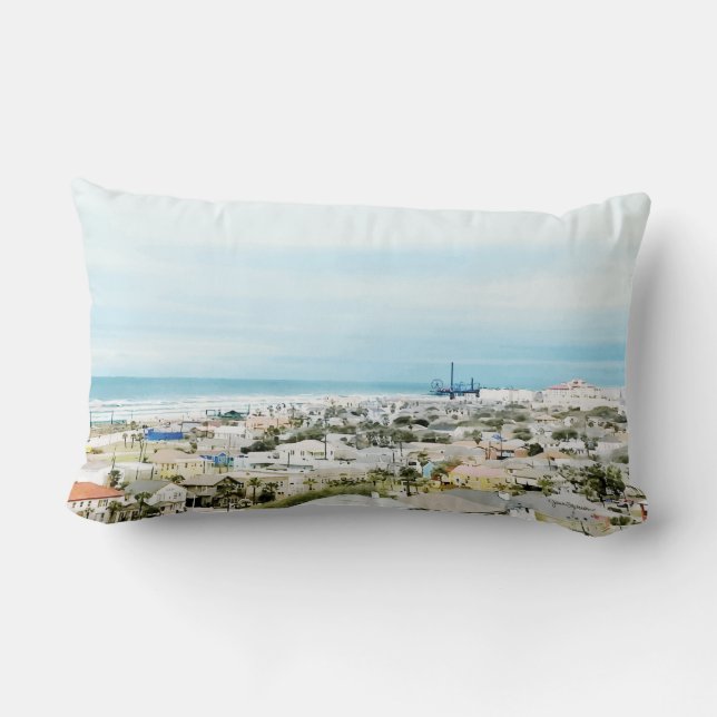 Kust van Galveston, strand en stadsgezicht Kussen (Achterkant)