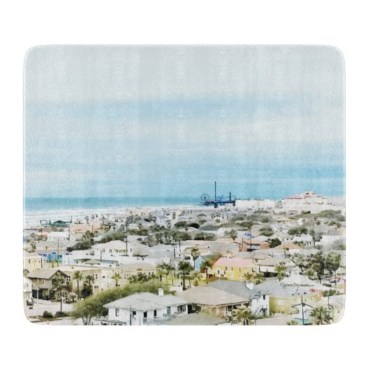Kust van Galveston, strand en stadsgezicht Snijplank (Voorkant)