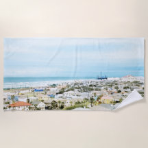 Kust van Galveston, strand en stadsgezicht