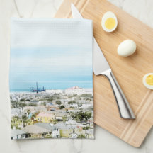 Kust van Galveston, strand en stadsgezicht