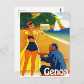 Kust van Genua, Italië, oude kapitein en jonge toe Briefkaart (Voorkant / Achterkant)