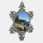 kust van het eiland Bar in het nationaal park Acad Tin Sneeuwvlok Ornament (Links)