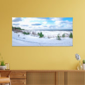 Kust van het Oostzeegebied met sneeuw in de winter Canvas Afdruk (Insitu (Woonkamer))