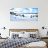 Kust van het Oostzeegebied met sneeuw in de winter Canvas Afdruk (Insitu (Slaapkamer))