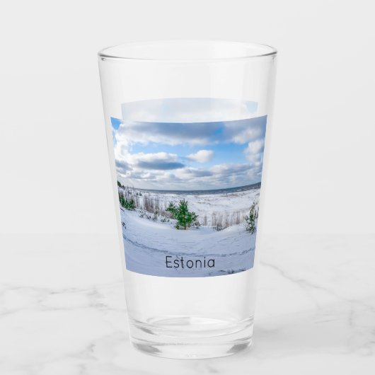 Kust van het Oostzeegebied met sneeuw in de winter Glas (Voorkant)