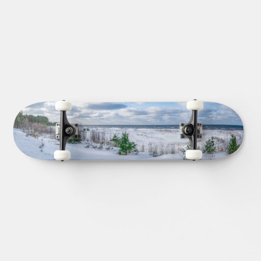 Kust van het Oostzeegebied met sneeuw in de winter Persoonlijk Skateboard (Horizontaal)