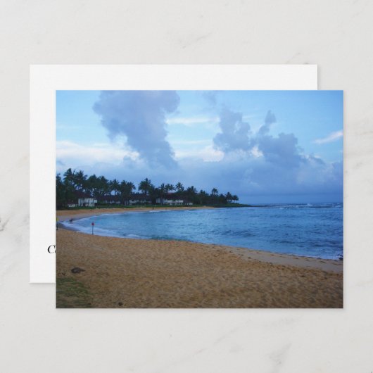 kust van het strand van kauai-poipu briefkaart (Voorkant / Achterkant)