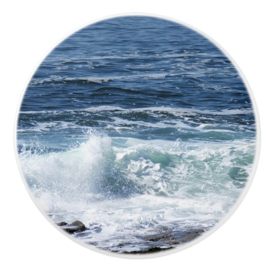 Kust van Maine, Ocean Drawer Knob #5 Keramische Knop (Voorkant)