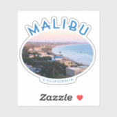 Kust van Malibu California met foto Sticker (Vel)