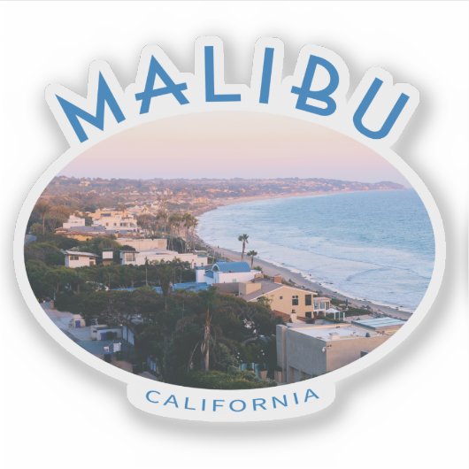 Kust van Malibu California met foto Sticker (Voorkant)